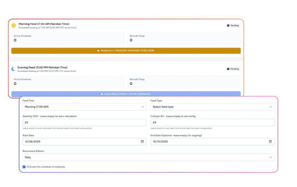 Feed Planning and Scheduling