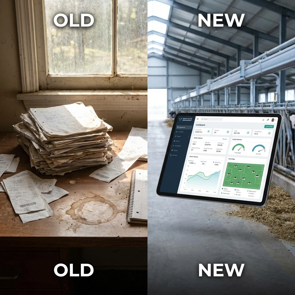 Paper records vs Digital Cattle App comparison